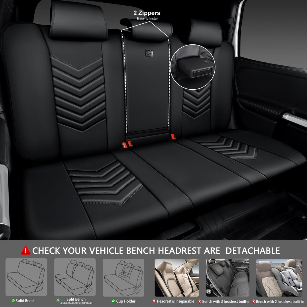 3D Foam Faux Leather Seat Covers Full Set H89774
