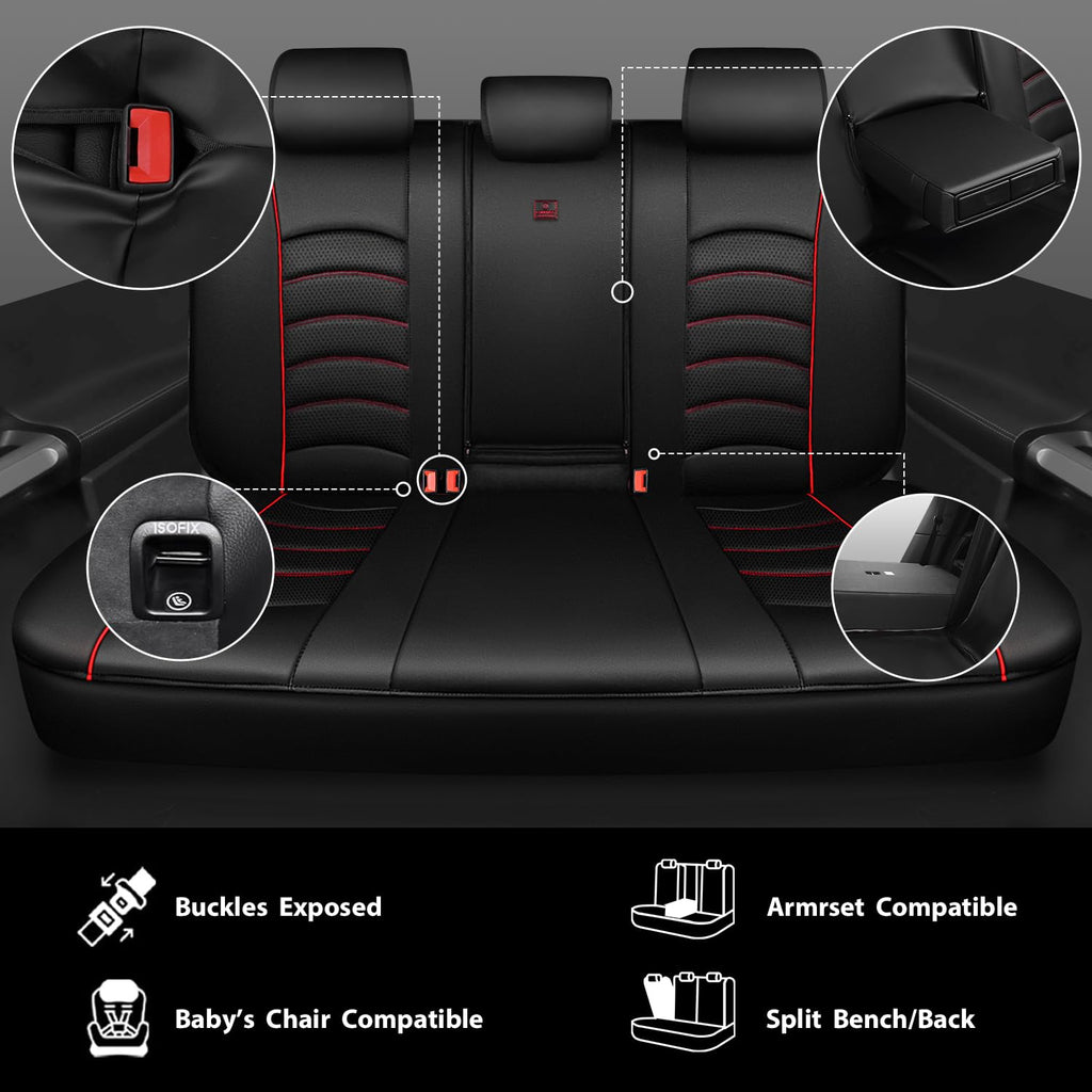 3D Foam PU Leather Car Seat Covers Full Set C89548