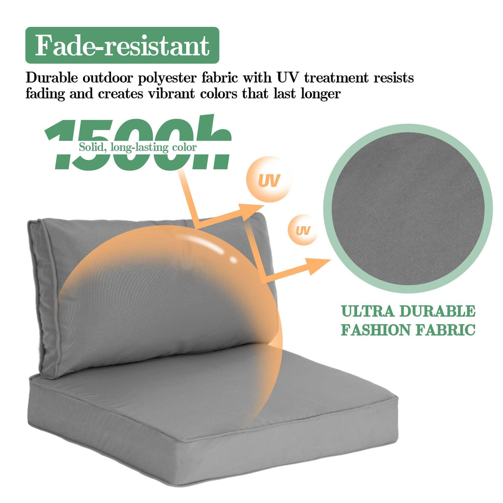 Waterproof Outdoor Couch Cushions 4 Seat Dark Grey V223252