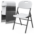 White 10 Pack HDPE Folding Chairs with Steel Frame Q958623