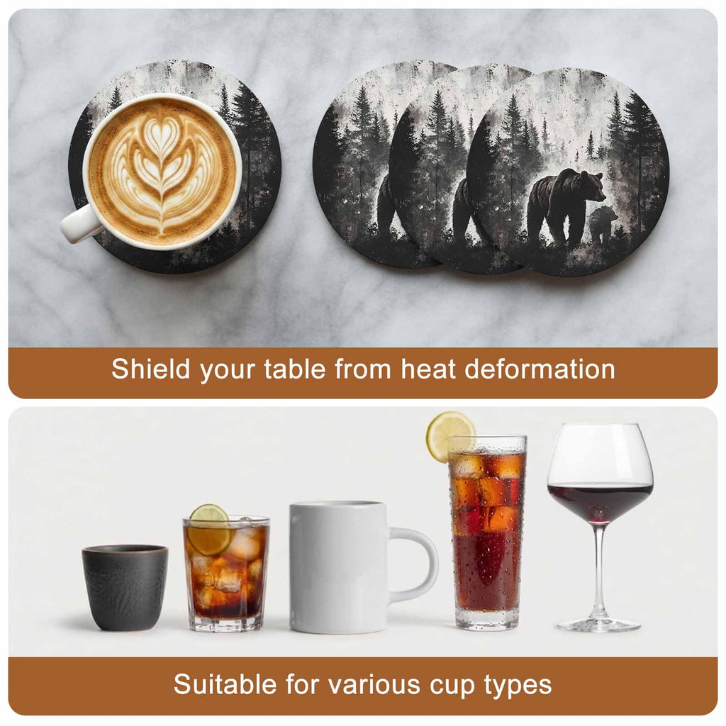 Black Bear Ceramic Coasters Set of 6 X64766