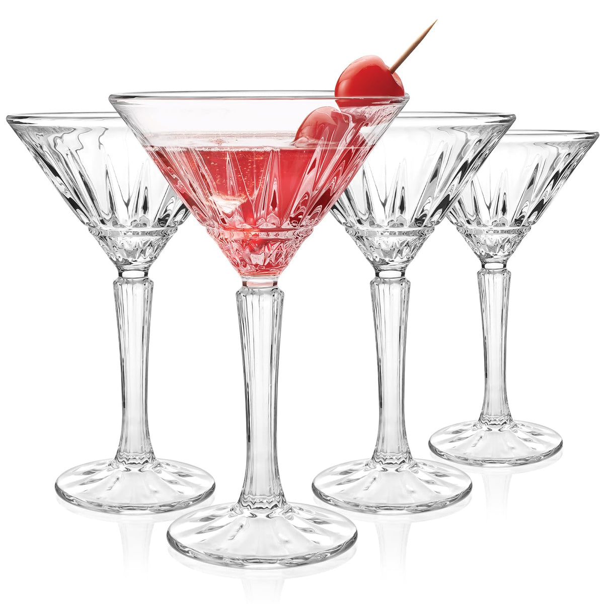 Set of 4 6oz Crystal Stemmed Martini Glasses U16887