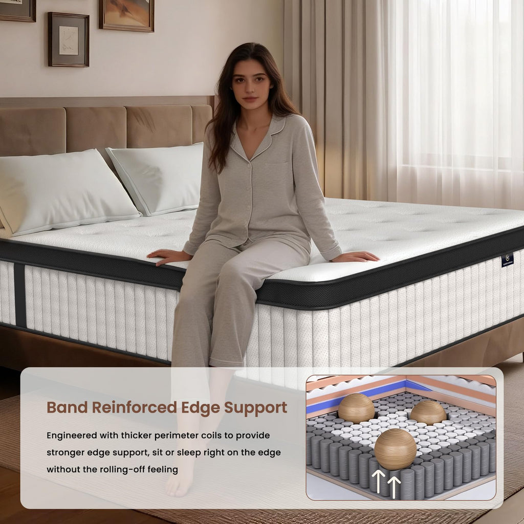 12 Inch Fiberglass Free Hybrid Mattress L931990