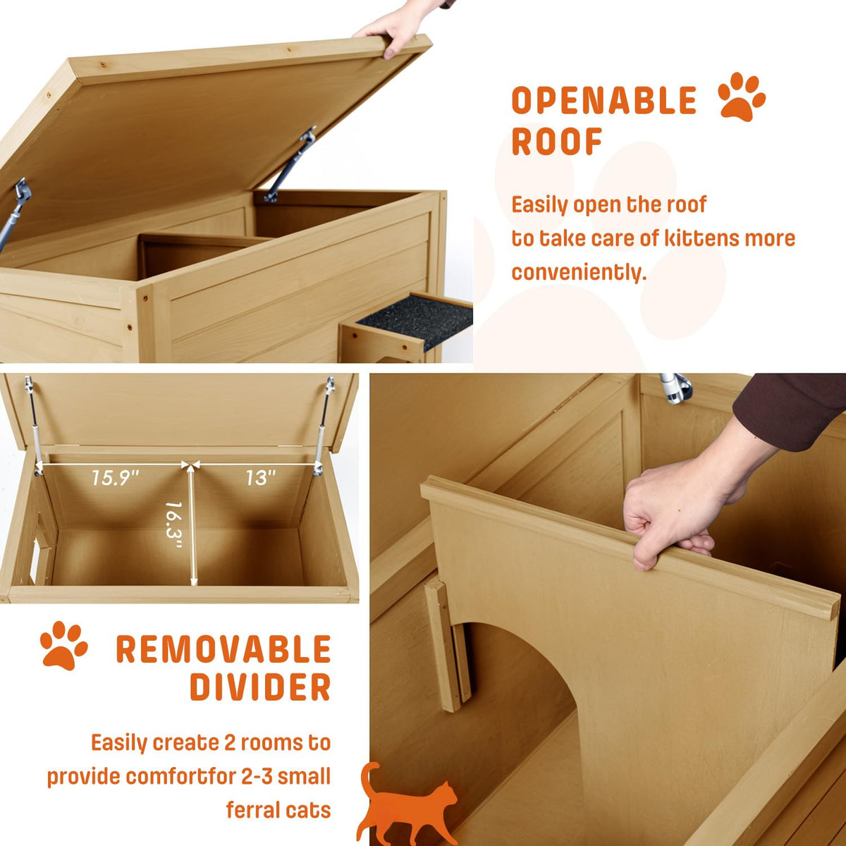 Large Insulated Weatherproof Outdoor Cat House A785