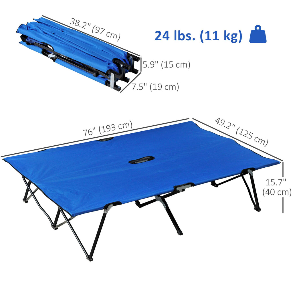 2 Person Folding Camping Cot with Carry Bag S34665