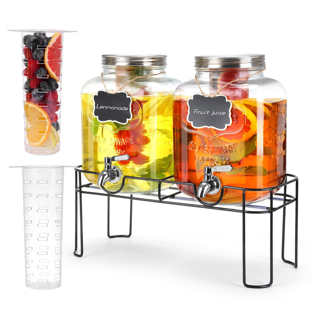1.6 Gallon Glass Beverage Dispenser with Stand J23269