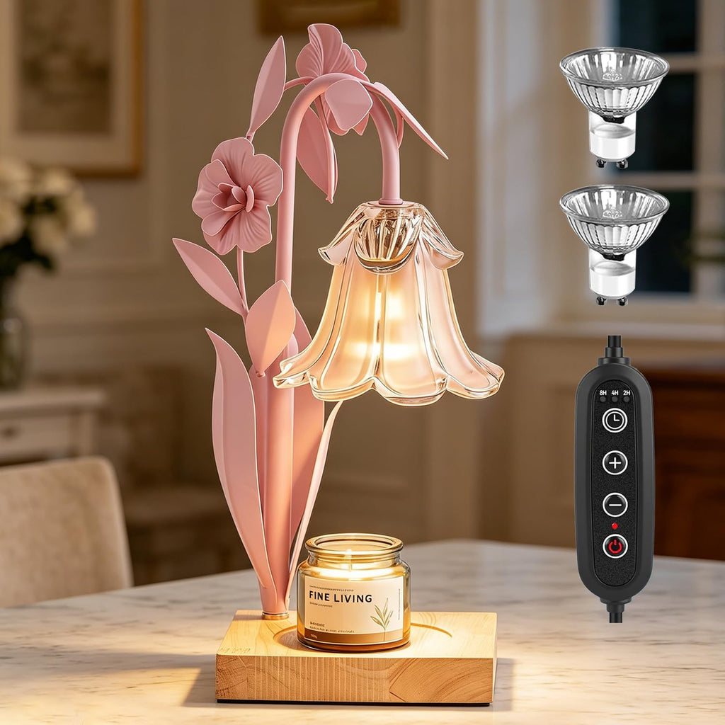 Pink Dimmable Candle Warmer Lamp with Timer D39311