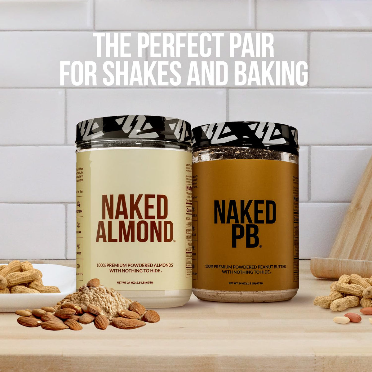 Pea Protein Powder 2LB and Powdered Peanut Butter 1.5LB Vegan Non-GMO Gluten Free T5161