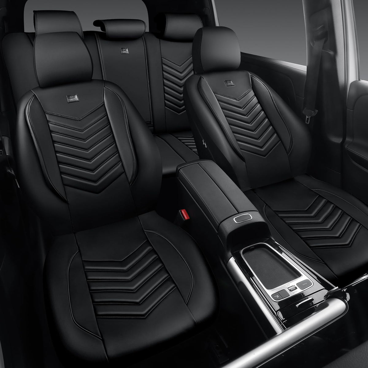 3D Foam Faux Leather Seat Covers Full Set H89774