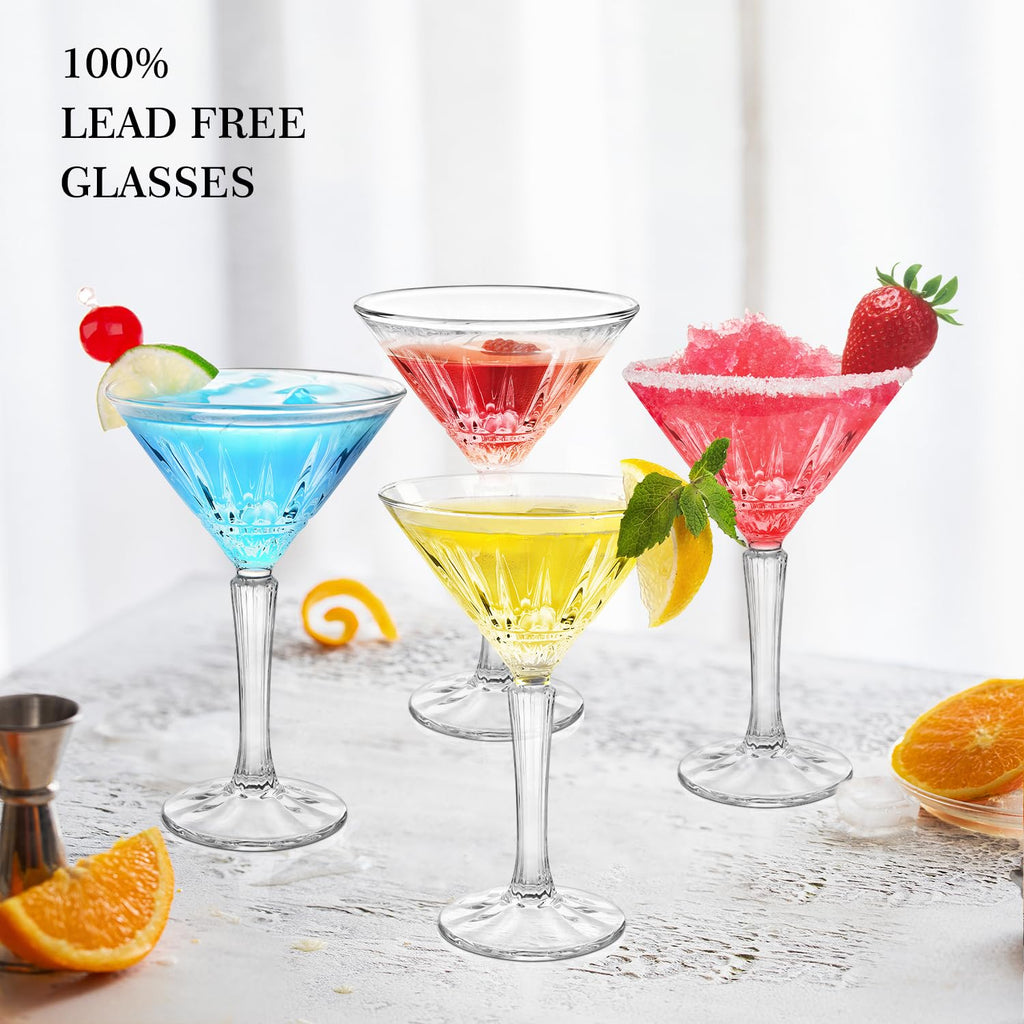 Set of 4 6oz Crystal Stemmed Martini Glasses U16887