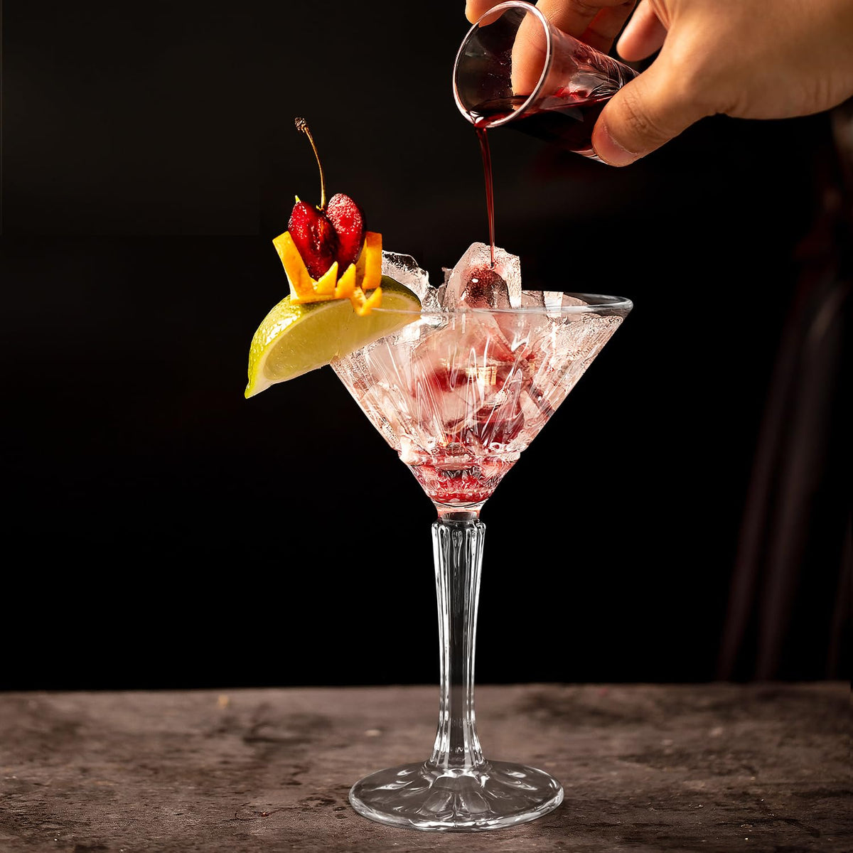 Set of 4 6oz Crystal Stemmed Martini Glasses U16887