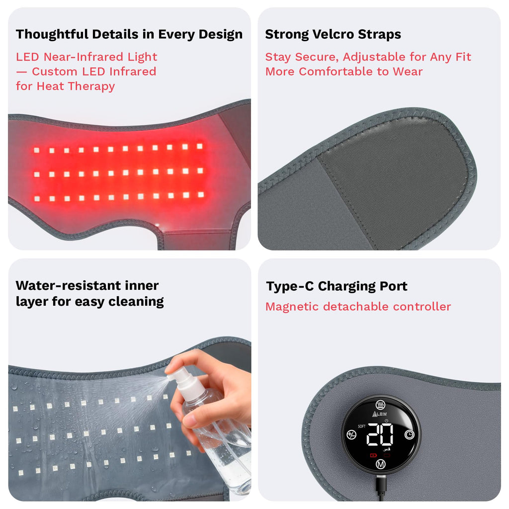 Cordless Heated Foot Massager Wrap with Red Light V90772