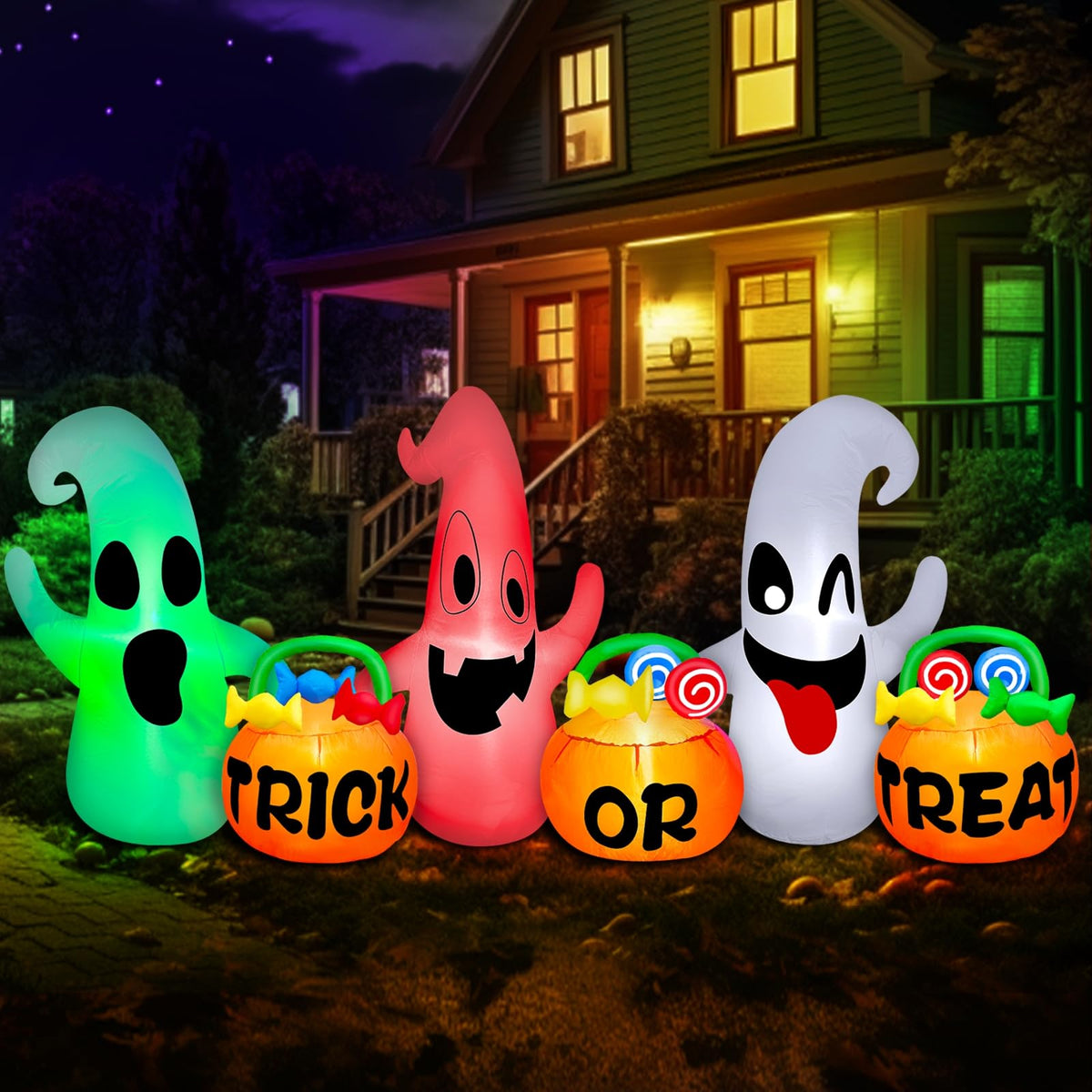8 Ft Halloween Inflatable Ghosts Decoration X656832