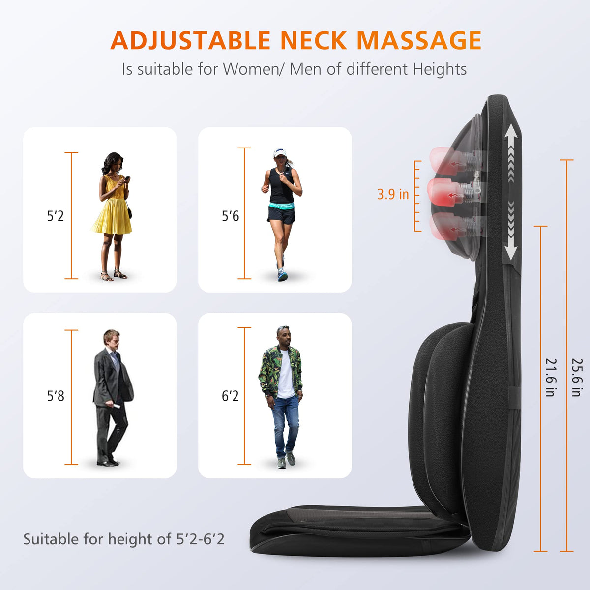 Shiatsu Neck and Back Massager Chair Pad with Heat Z569