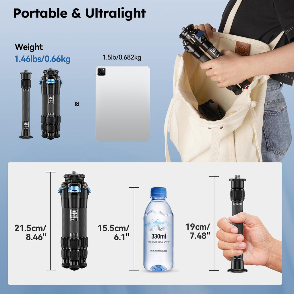 Lightweight Carbon Fiber Mini Travel Tripod B80372