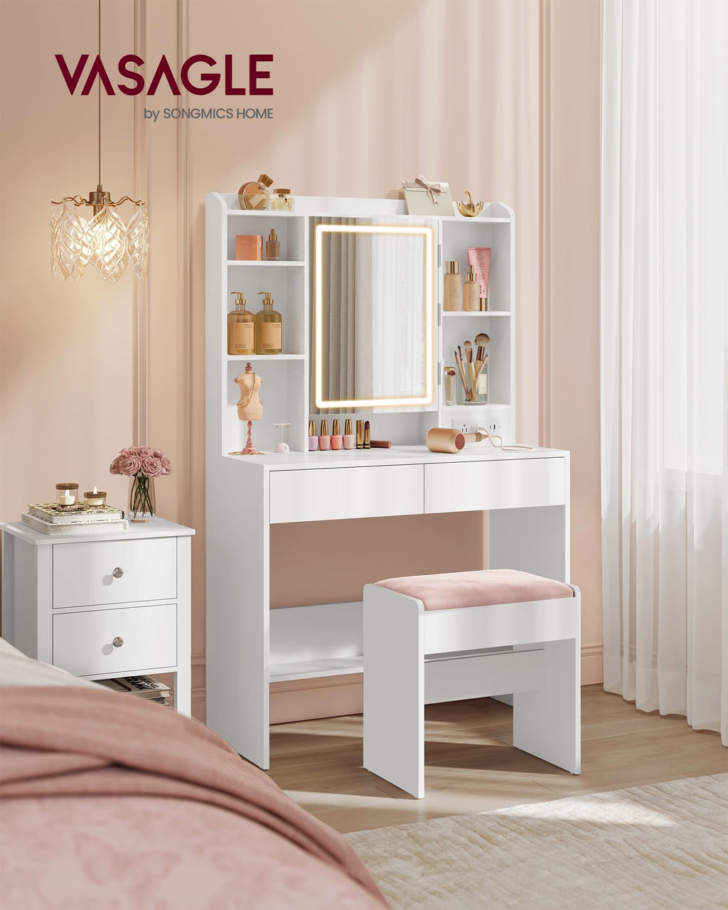 Vanity Desk with Mirror and Lights N312