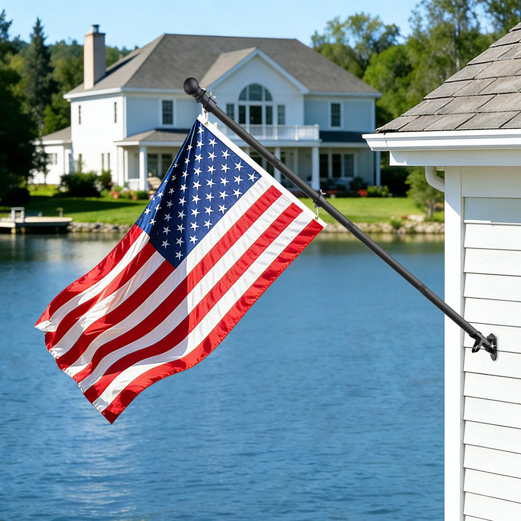 6FT Heavy Duty Tangle Free Steel Flag Pole Kit with 3x5 USA Flag W436