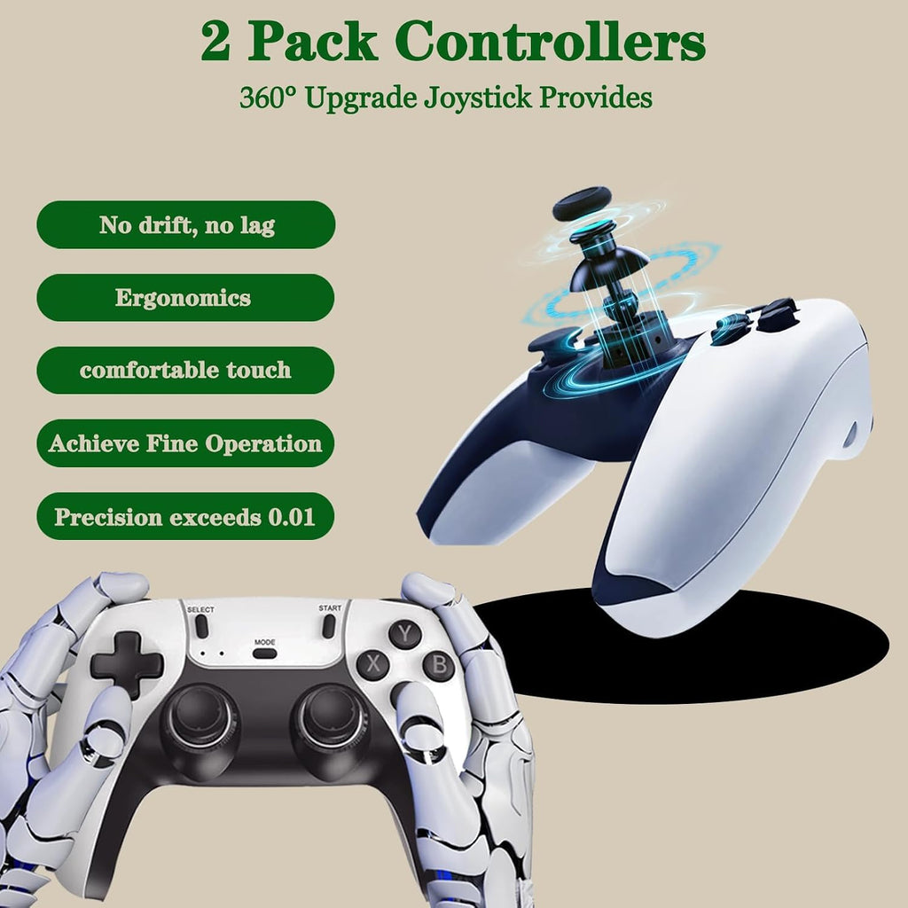 Wireless Retro Gaming Console Stick, 23 Built-In Emulators, 20,000+ Games, 4K HDMI Output, Dual 2.4G Wireless Controllers, 64GB T2363