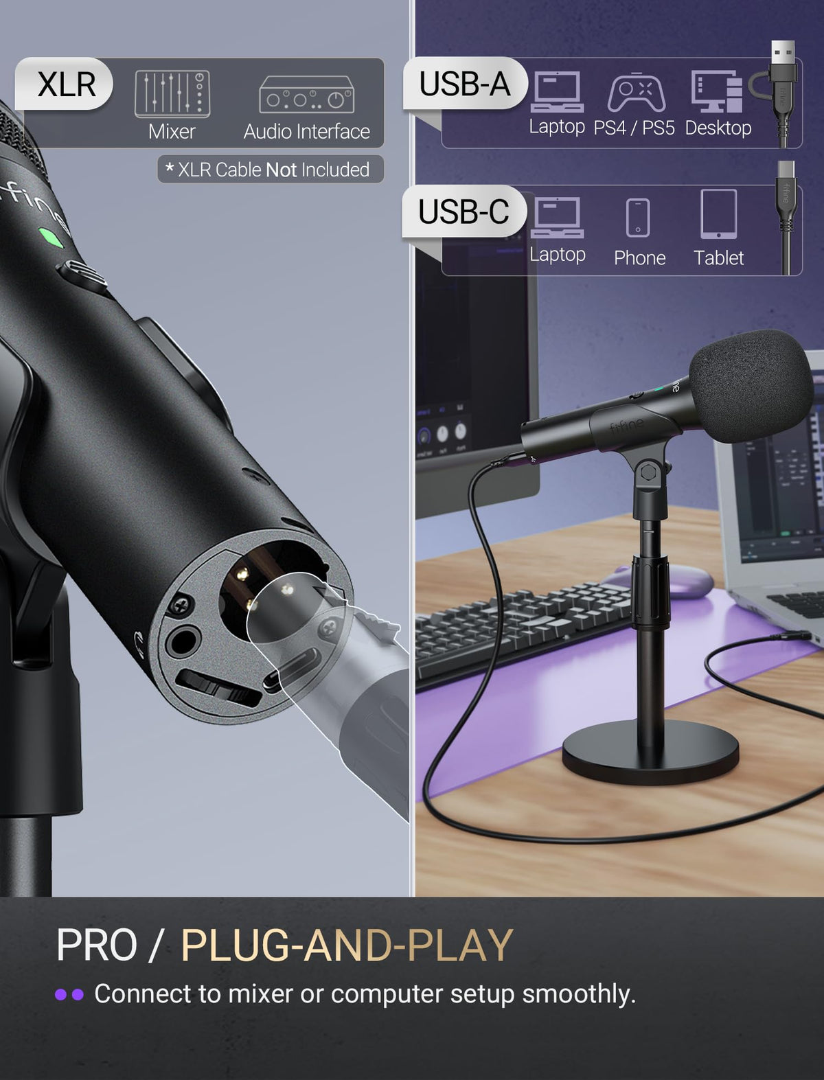 USB/XLR Dynamic Microphone B463439