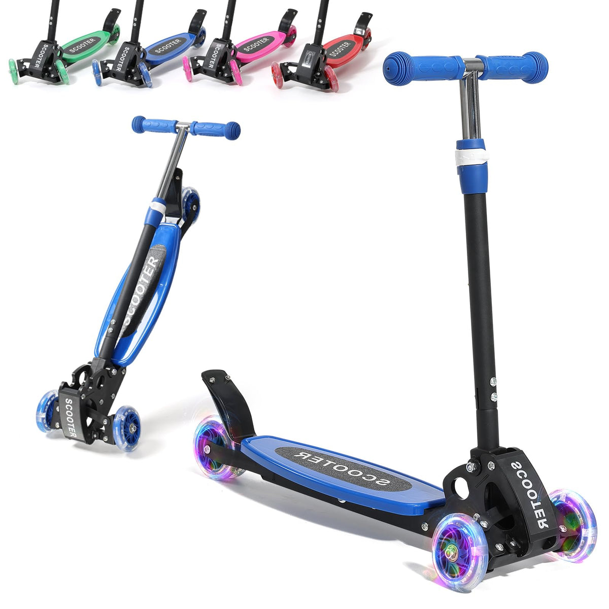 Foldable Metal 3 Wheel Scooter with Adjustable Heights G498