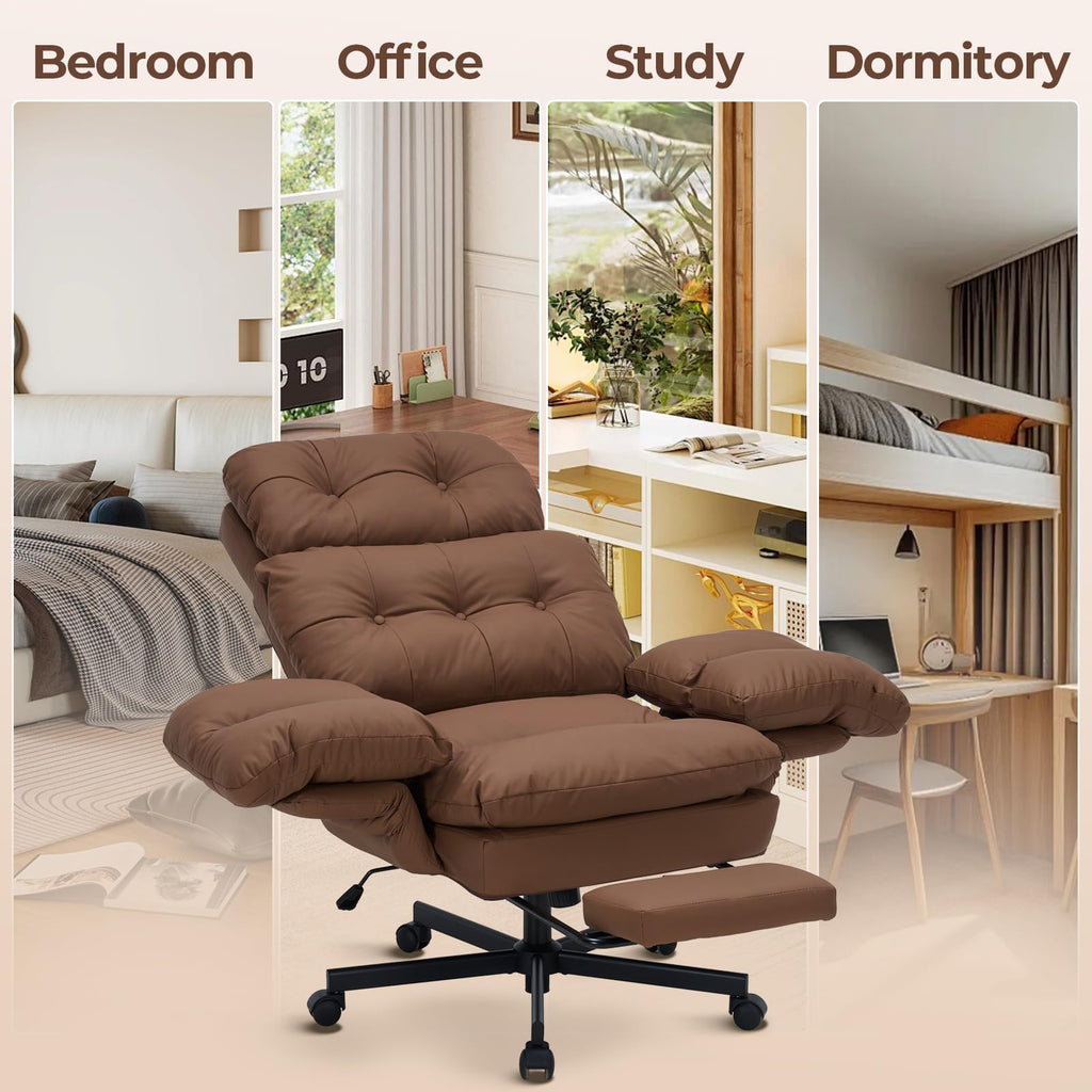 Brown Ergonomic Office Chair with Foot Rest M65019