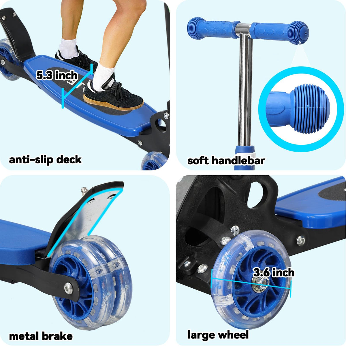 3 Wheel Kick Scooter with Extra-Wide Deck P2105