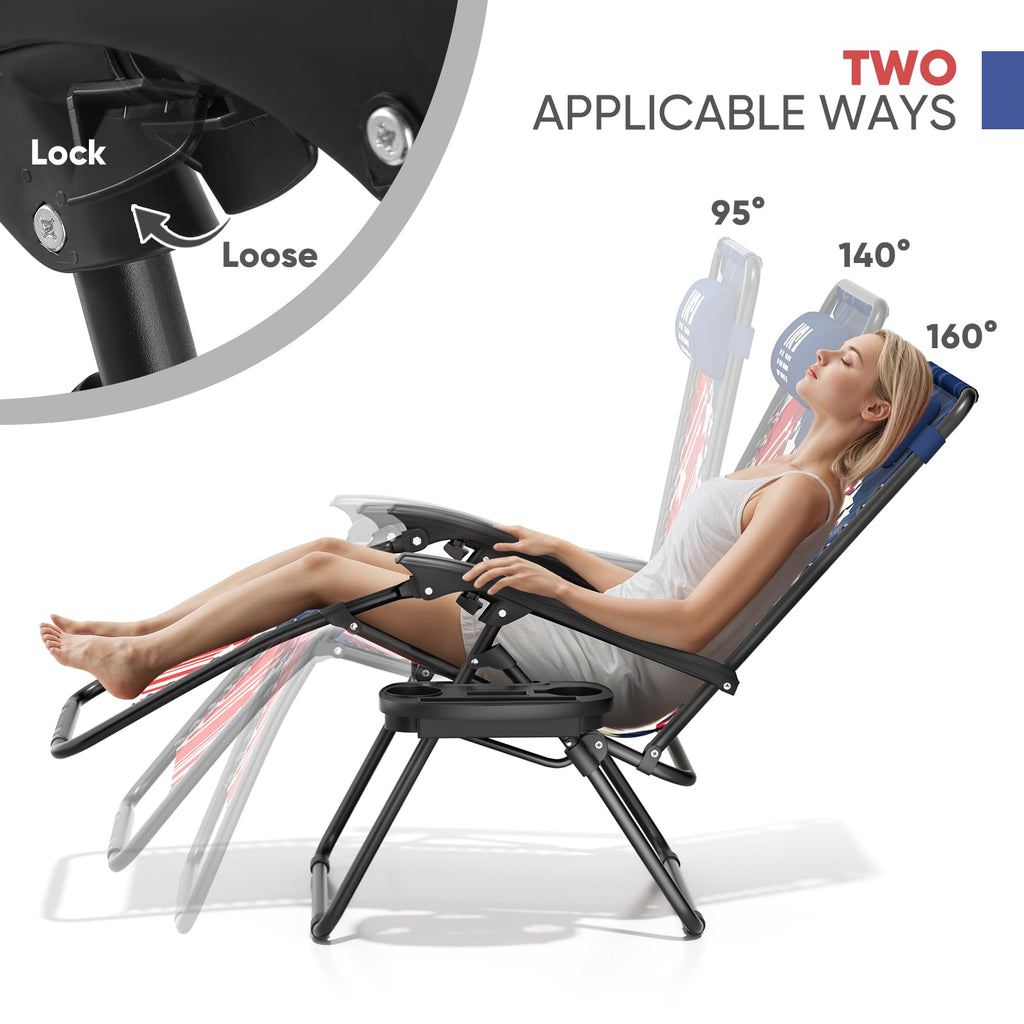 Zero Gravity Reclining Camping Chairs 2 Pack X3888