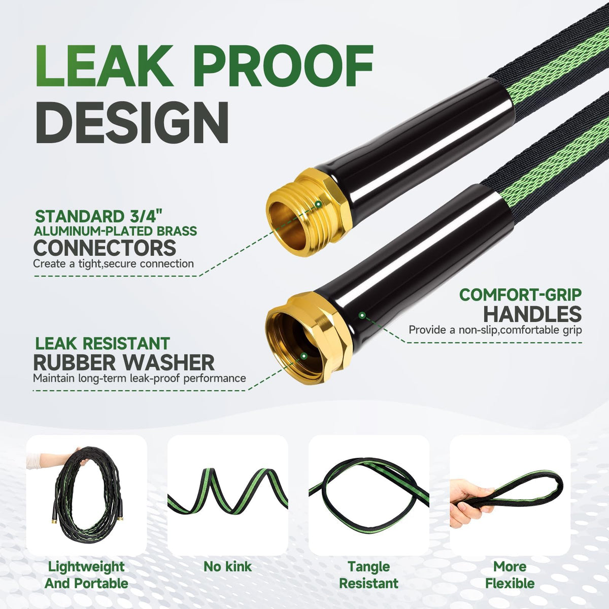 100 ft Flexible Non-Expanding Kink Free Garden Hose X55448