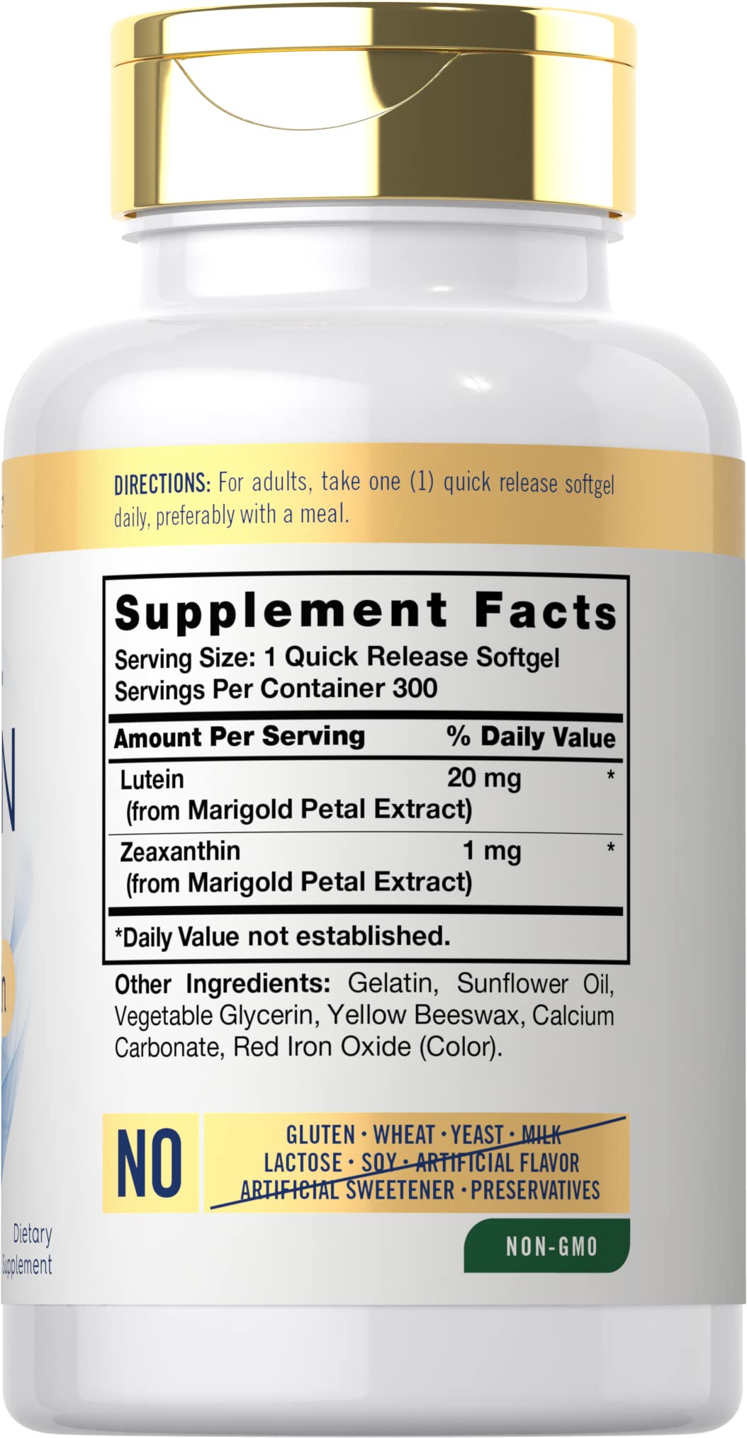 Lutein and Zeaxanthin 20mg 300 Softgels N382