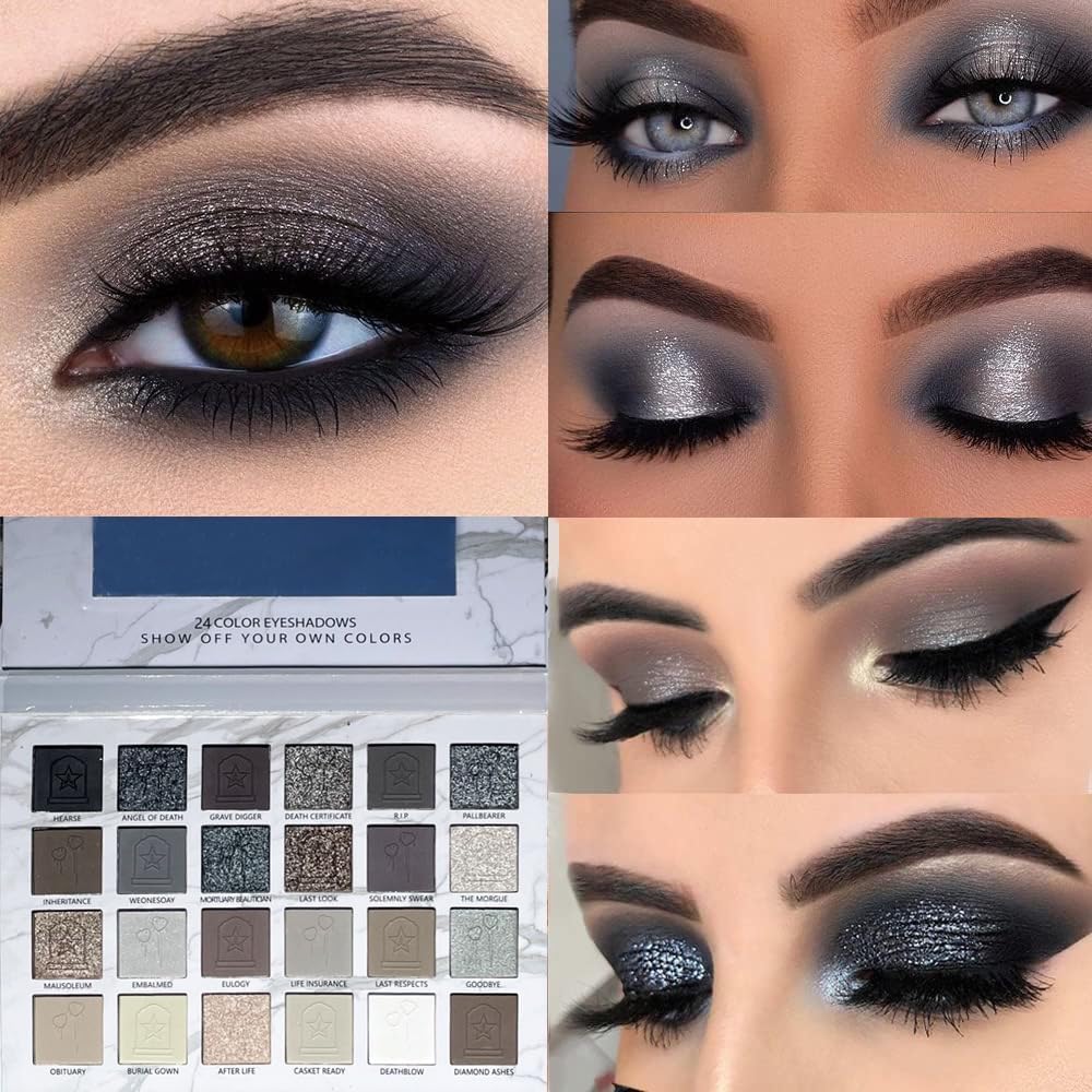 Black Grey Smokey Eyeshadow Palette Y4840
