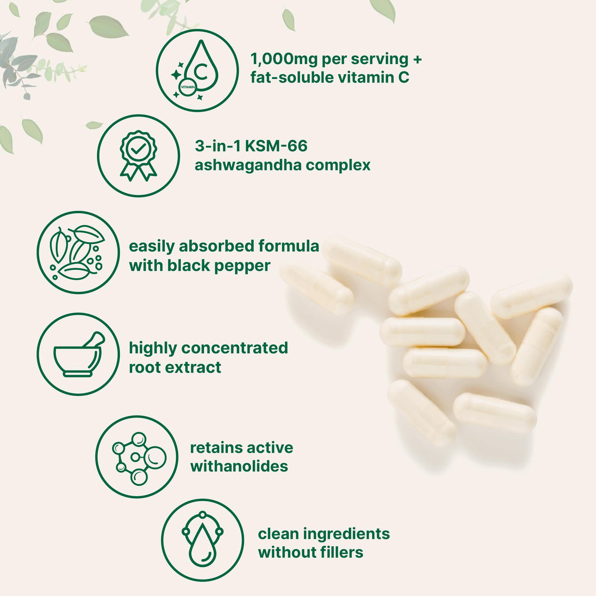 Ashwagandha 1,000mg 120 Veggie Capsules R869
