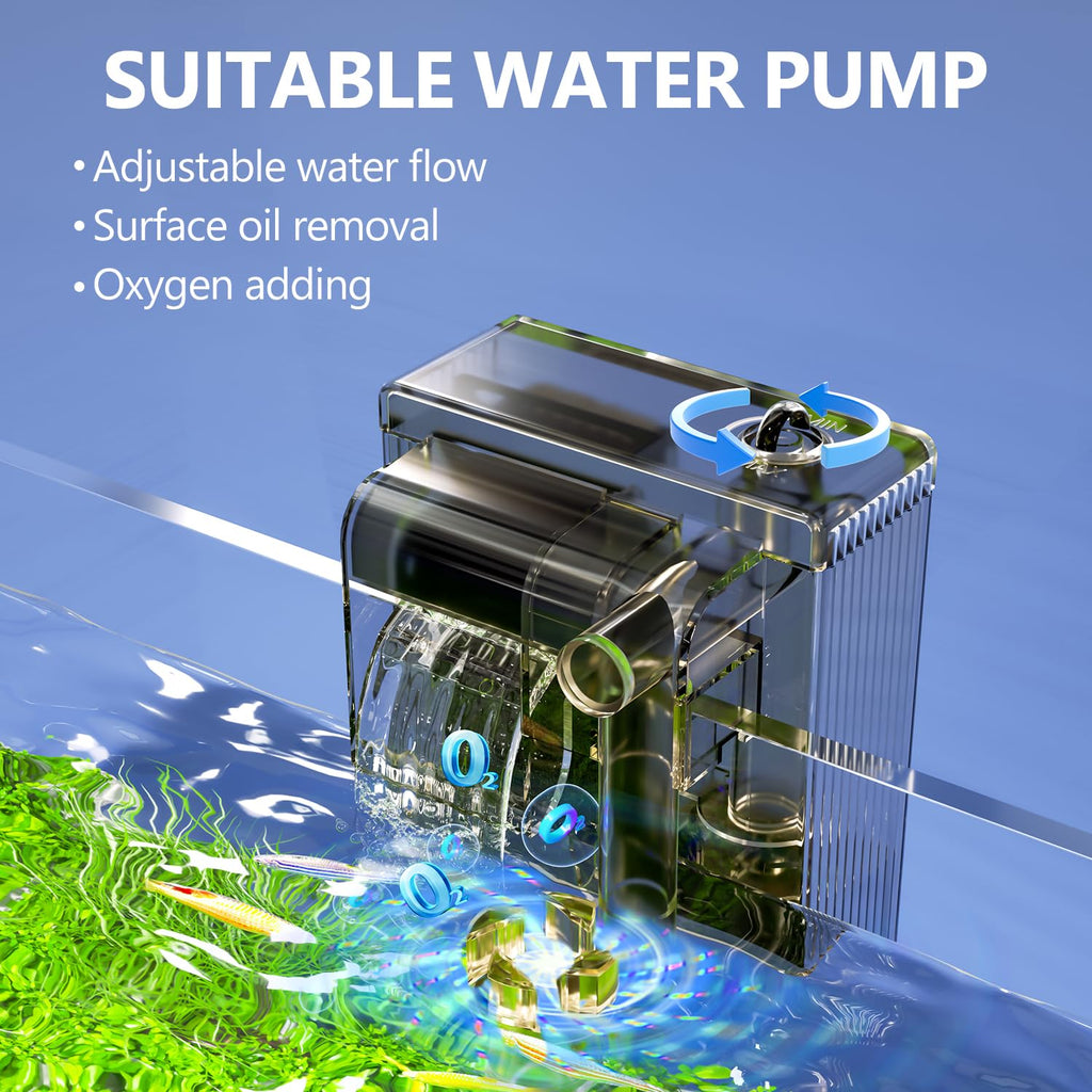 5 Gallon Glass Fish Tank Kit with Filter Light R9211