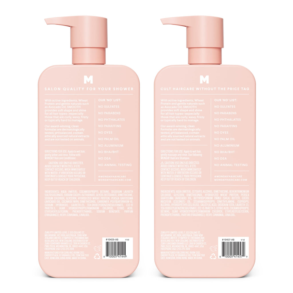 Smooth Shampoo + Conditioner Set 2 Count 27 oz Coconut Oil Shea Butter M4698