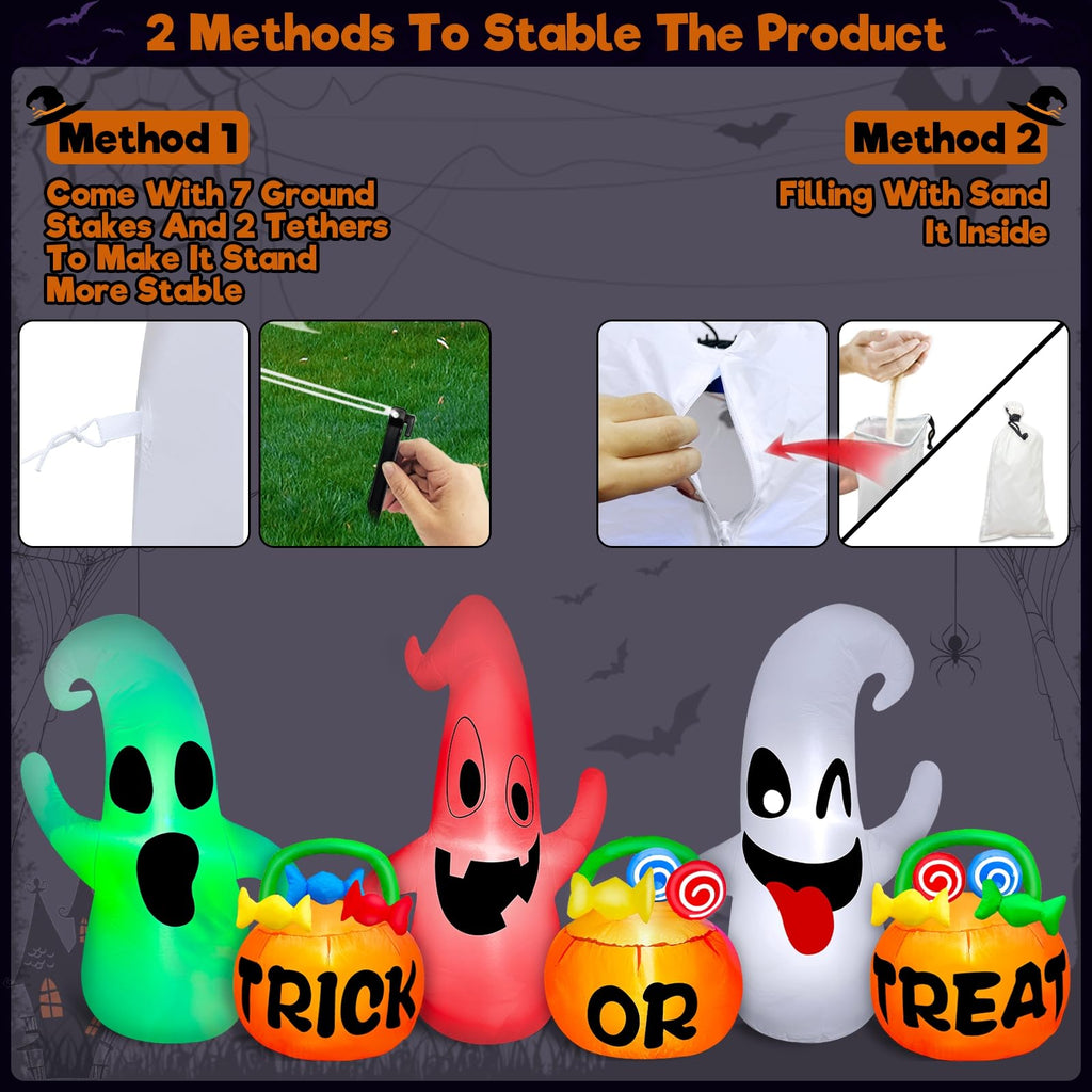 8 Ft Halloween Inflatable Ghosts Decoration X656832