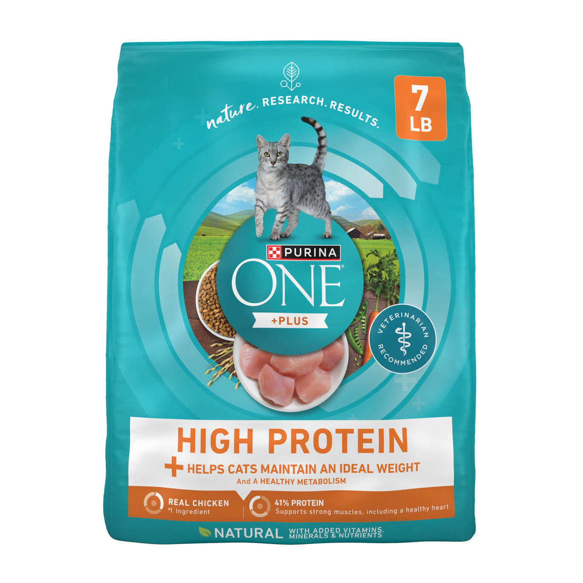 High Protein Dry Cat Food, 7 lb Bag V1982