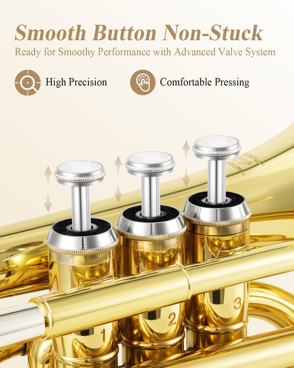 Bb Pocket Trumpet Brass Golden with Case X964