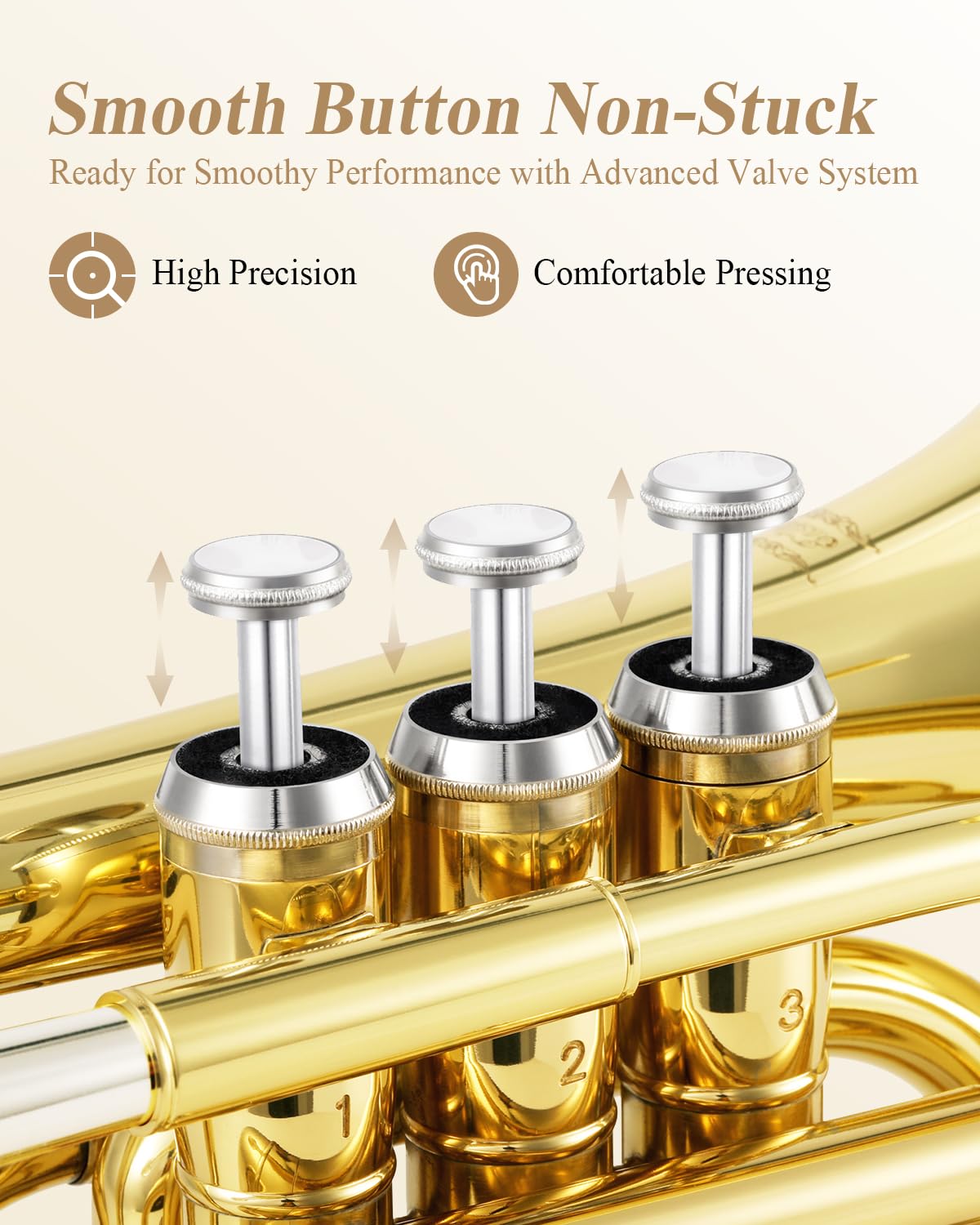 Bb Pocket Trumpet Brass Golden with Case X964