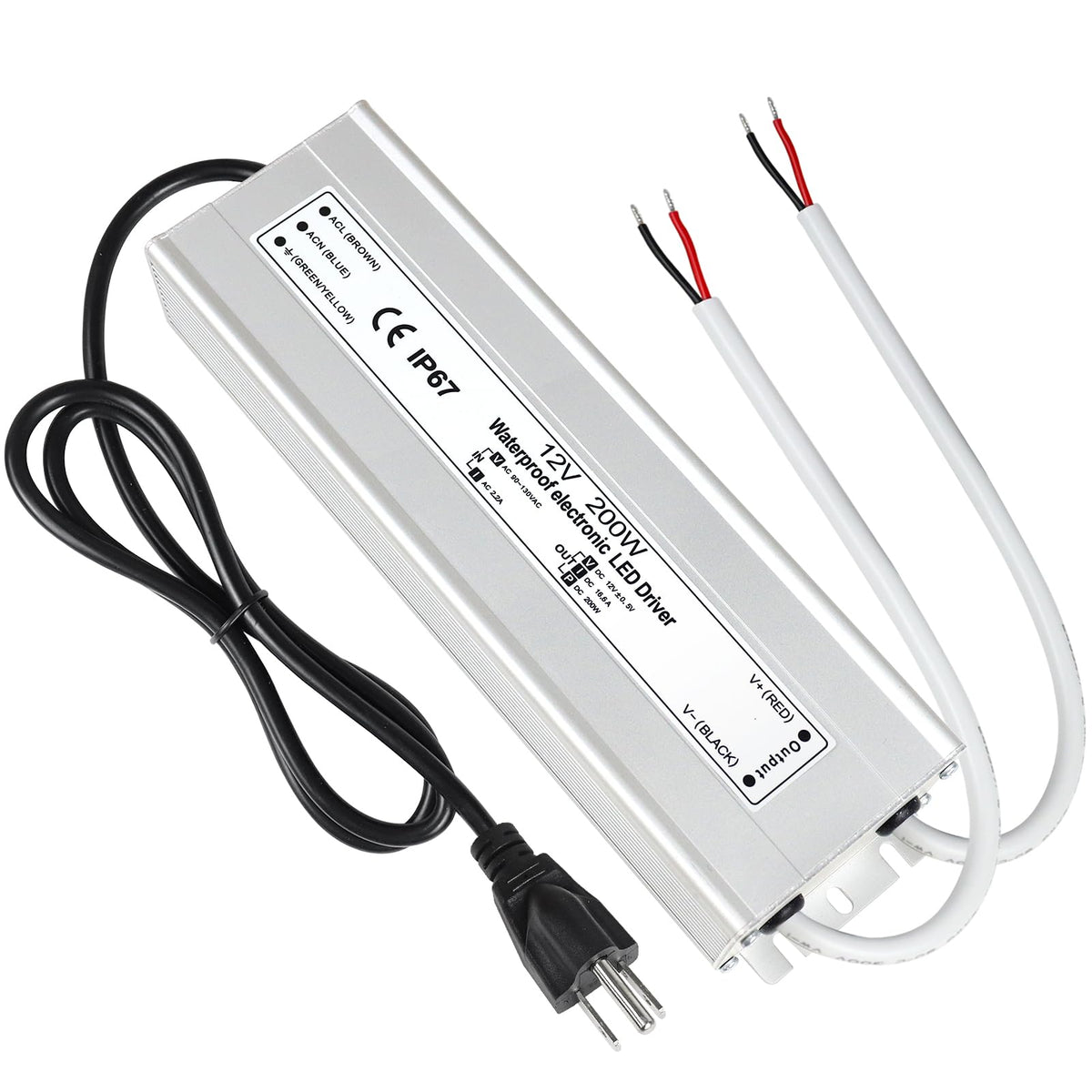 200 Watts Waterproof IP67 LED Driver 12V DC Power Supply A2825