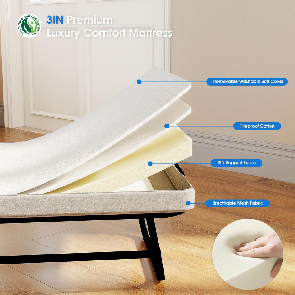 Folding Bed with Mattress F217171