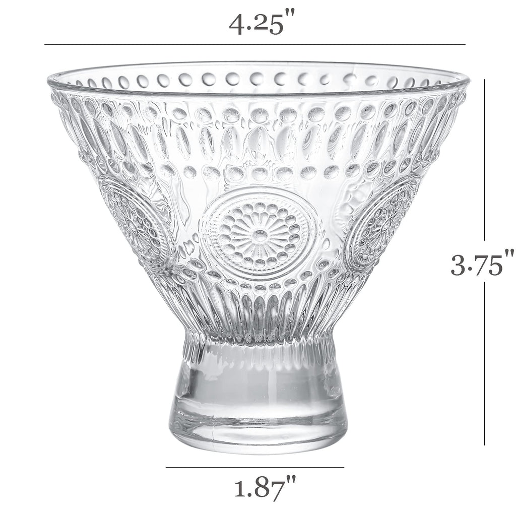 6 Pack 8 oz Stemless Martini Glasses V46490