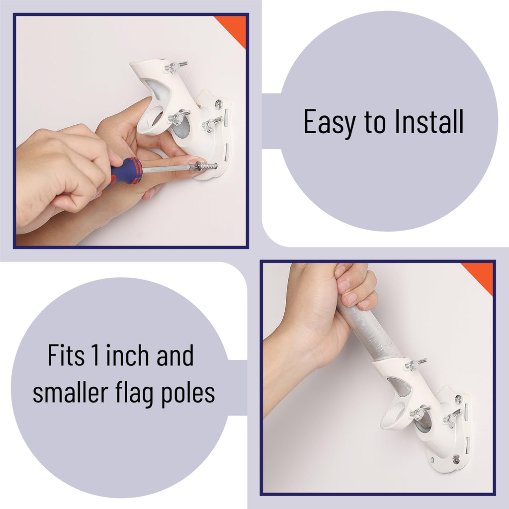 White Adjustable Flag Pole Holder 2 Pack K199557