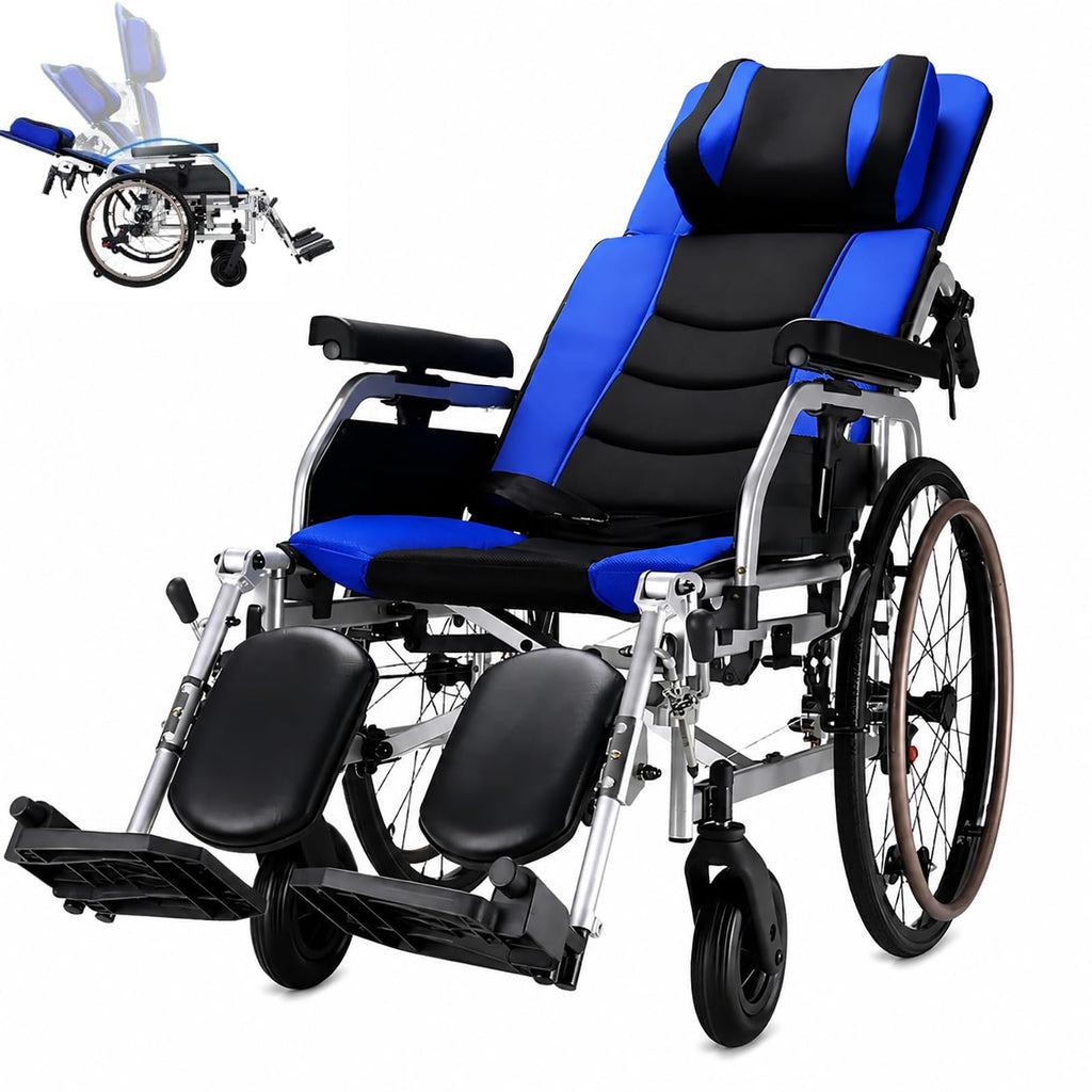 High Back Reclining Wheelchair with Elevating Leg Rests D279130