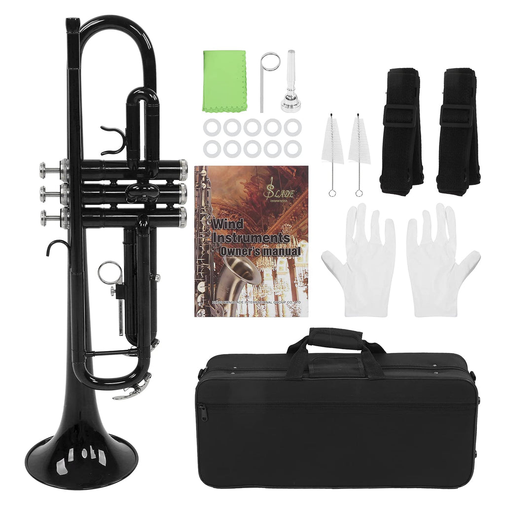 Bb Trumpet Set Brass Wind Instrument with Mouthpiece and Case Z176