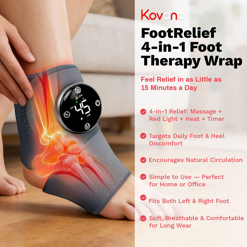 Cordless Heated Foot Massager Wrap with Red Light V90772