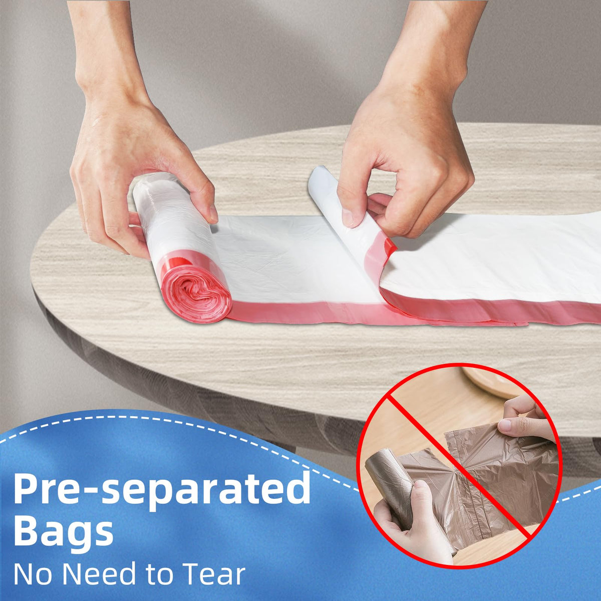 13.2 Gallon Tall Kitchen Drawstring Trash Bags, 200 Count Unscented Leak Proof A919484