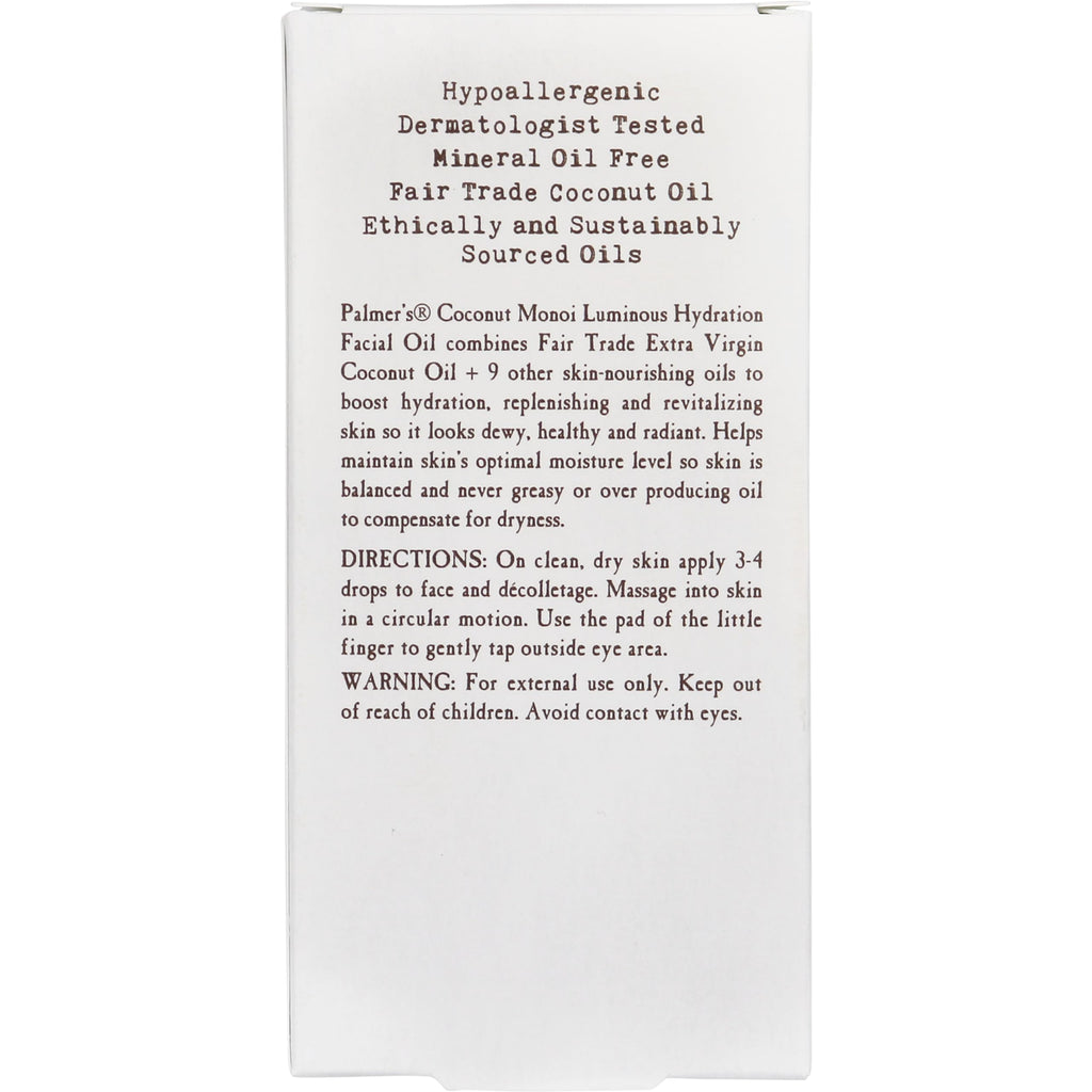 Hydrating Facial Oil with Coconut 1 Fl Oz S255