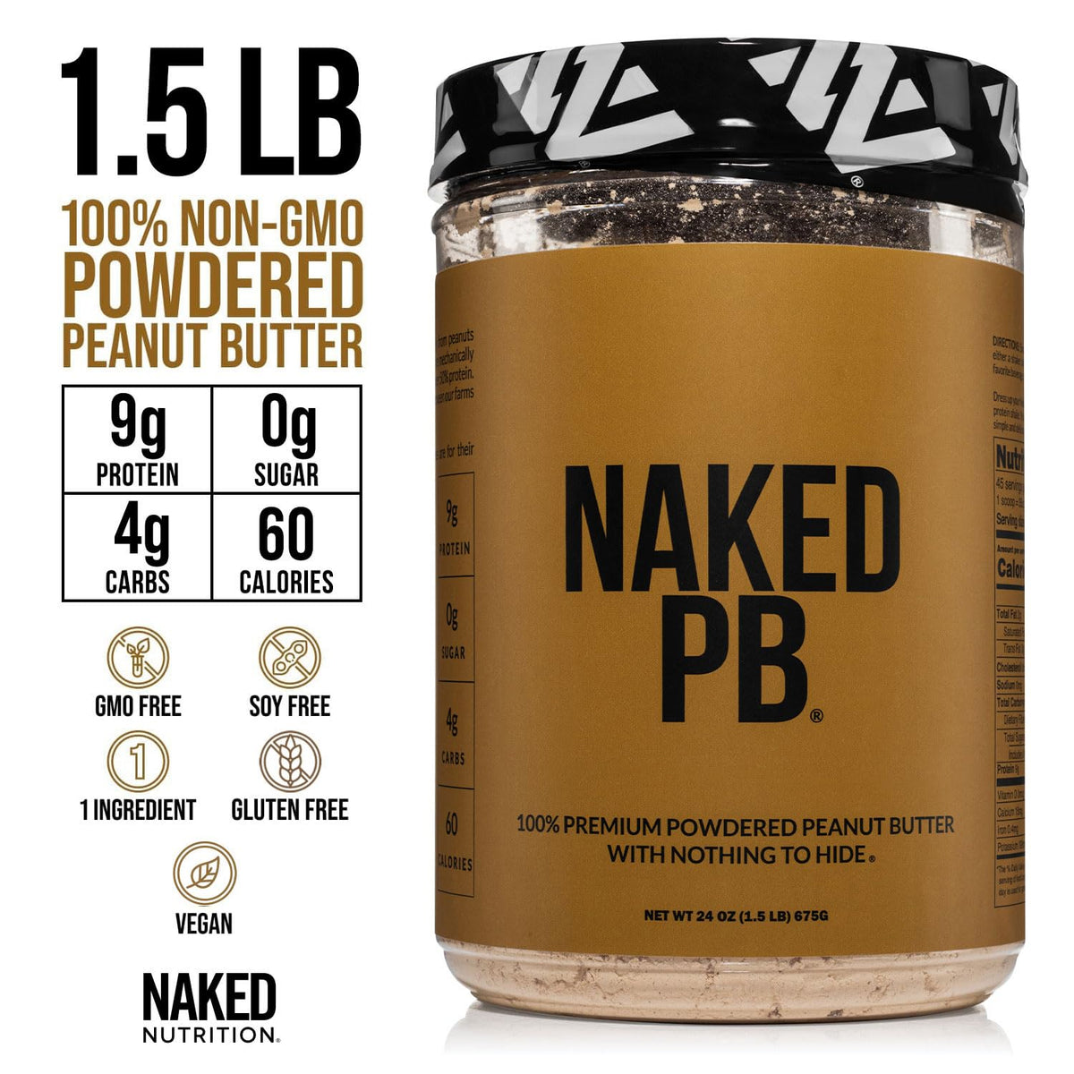 Pea Protein Powder 2LB and Powdered Peanut Butter 1.5LB Vegan Non-GMO Gluten Free T5161