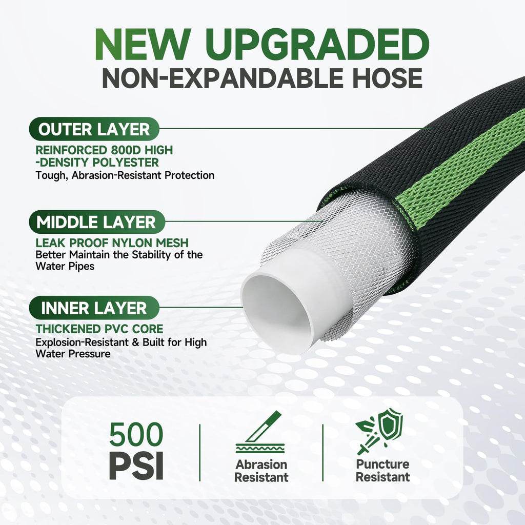 100 ft Flexible Non-Expanding Kink Free Garden Hose X55448