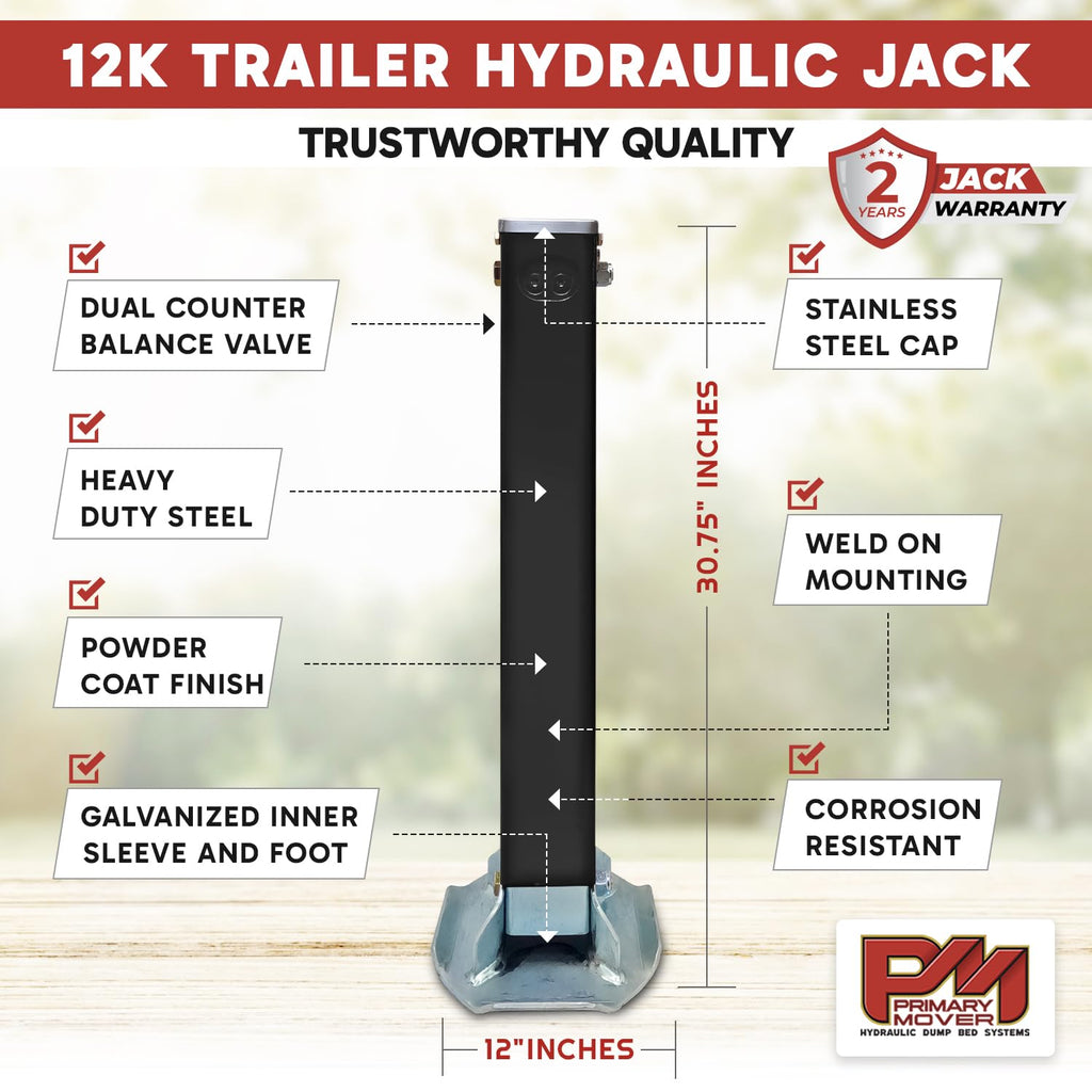 Hydraulic Trailer Jack 12,000 lb Double Acting F781756