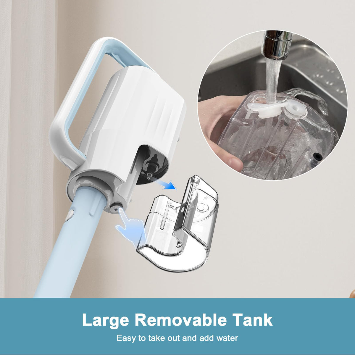 6 in1 Steam Mop Cleaner with 2 Modes, 2 Microfiber Pads, 400ML Removable Tank H728669